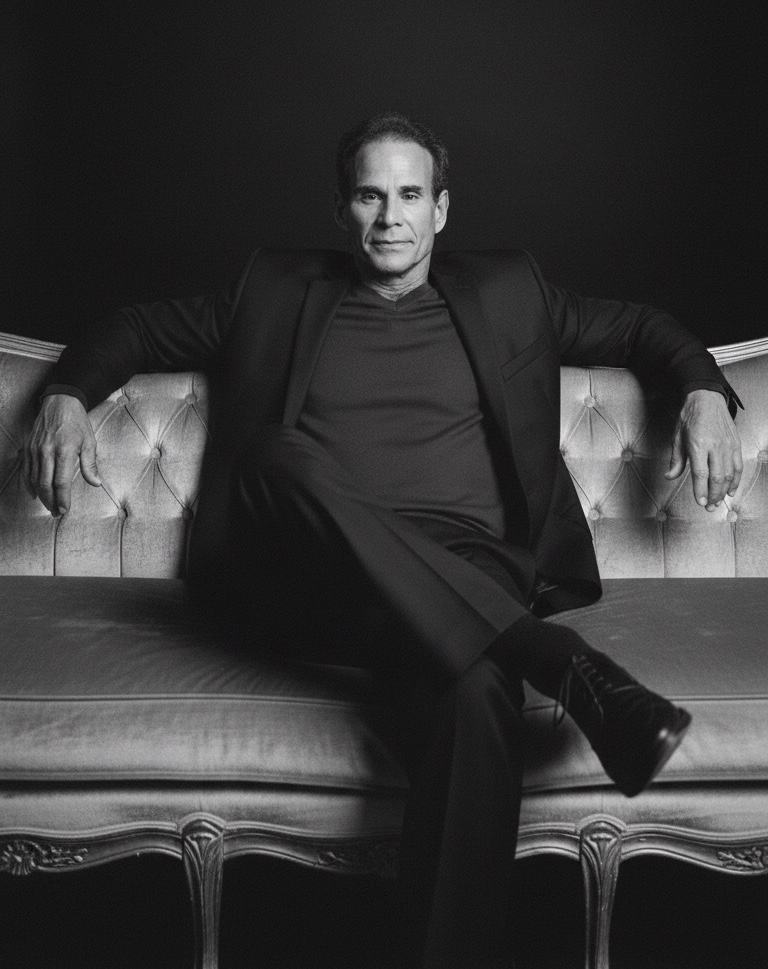 Mike Torchia seated on a sofa