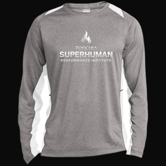 Superhuman Institute Long Sleeve Heather Colorblock Performance Tee