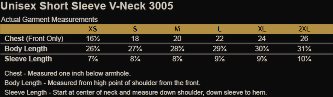 Size chart for LWAT Podcast - Women's Active Tee