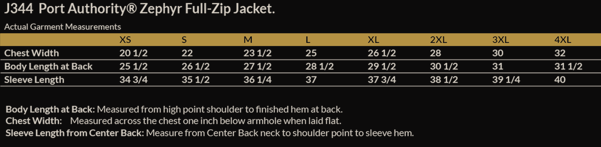 Size chart for Superhuman Institute Fleece Full-Zip Jacket Authority Mens Zephyr Full-Zip Jacket